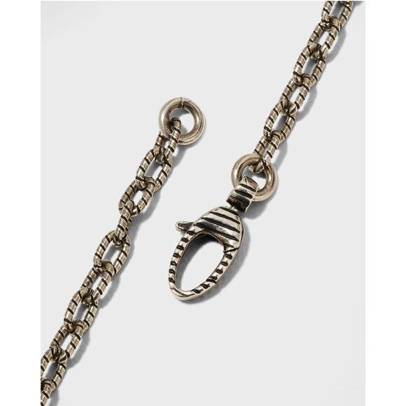 Gucci Mens Textured Interlocking G Logo Silver Necklace w/ Gift Box NWOT - Picture 3 of 15